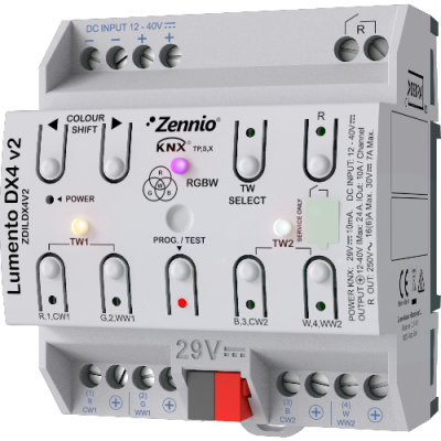 ZENNIO ZDILDX4V2 Lumento DX4 v2LED RGB 4canali-DIN