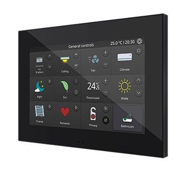 ZENNIO ZVIZ70V2A Touch Z70 v2, PVC cornice, nero