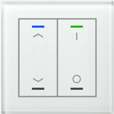 MDT BE-GTL2TW.C1 BE-GTL2TW.C1: pulsante in vetro II Lite 2 volte, RGBW, bianco
