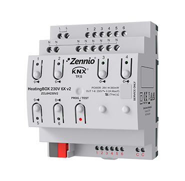 ZENNIO ZCL6H230V2 MAXinBOX Riscaldamento ,6canali ,230V