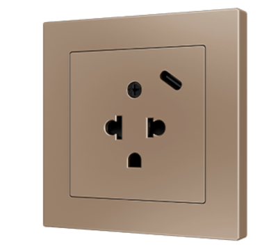 ZENNIO ZS55CEUA1USC ZS55. Euro-American socket cover with USB C 55x55