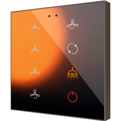 ZENNIO ZVIFR8C360 Flat RGB 8. Glass capacitive push button - 8 butto