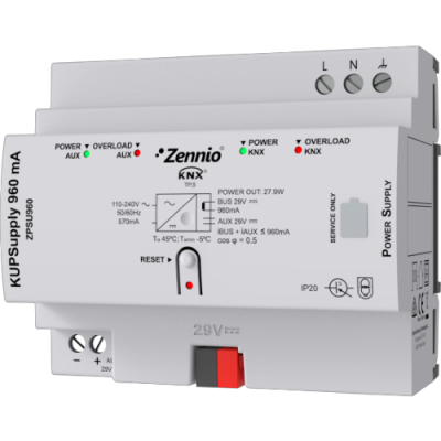 ZENNIO ZPSU960 KUPSupply 960mA. KNX Universal power supply 960mA