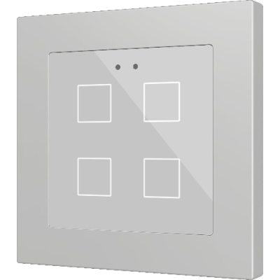 ZENNIO ZVIFR55X4S FLAT RGB 55 X4. PULSANTE CAPACITIVO 55x55 - 4 TASTI - SILVER 