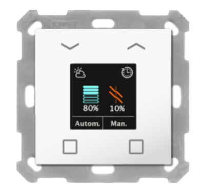 MDT BE-JTA5504.01 Pulsante cieco Smart 55. 4 canali con display a colori e interruttore orario integrato, finitura bianco lucido