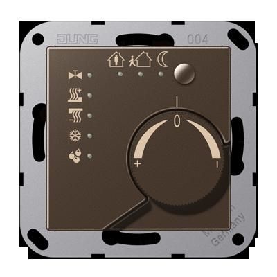 JUNG A2178MO Termostato per ambienti KNX con accoppiatore bus integrato e manopola di regolazione del valore di temperatura- moca