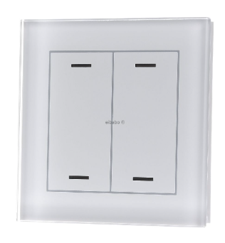 MDT BE-GTL20W.01 EIB, KNX, pulsante di vetro II Lite a 2 pieghe, RGBW, neutro, bianco BE-GTL20W.01