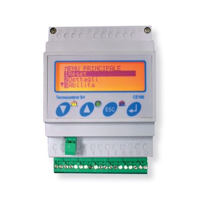 TECNOCONTROL CE100 TOWN gas control unit DIN rail for 2 transmitters (up to 6 with 2 CE101)