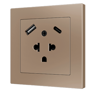 ZENNIO ZS55CEUA2USC ZS55. Euro-American socket cover with USB C and A