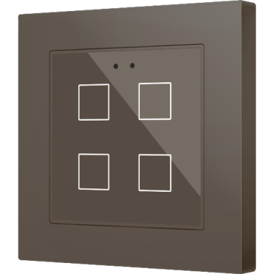 ZENNIO ZVIFR55X4M Flat RGB 55 X4. Glass capacitive push button - Mocha