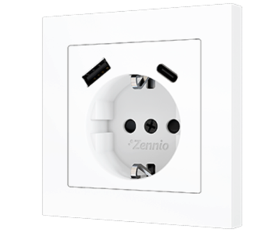 ZENNIO ZSISC2US ZS55. Schuko socket insert 16 A / 250 V ~ with USB