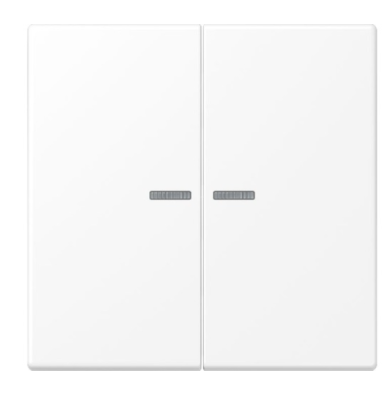 JUNG A10921STRFBFWWM Pulsante KNX RF, 2 canali, bianco alpino opaco