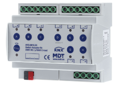 MDT AKS-0816.03 Attuatore di commutazione 8 volte per automazione domestica KNX AKS-0816.03