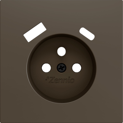 ZENNIO ZS70CF2USM ZS70. French socket cover with USB C and A - Mocha