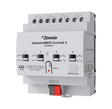 ZENNIO ZIOINBC4 IndustrialBOX Current 4. Industrial actuator with