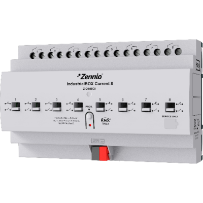ZENNIO ZIOINBC8 IndustrialBOX Current 8. Industrial actuator with