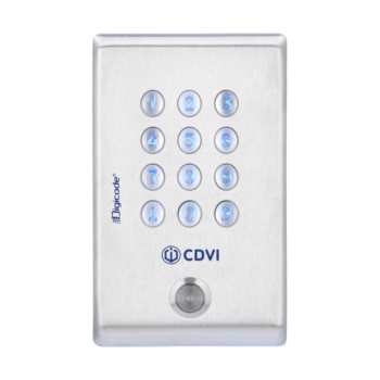 CDVI KCIEN Tastiera antivandalo in Inox retro-illuminata con elettronica integrata e pulsante di chiamata