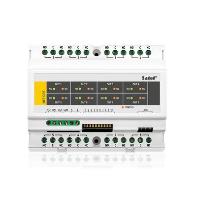 SATEL INT-ORS Modulo espansione uscite su guida DIN (8 relé per il controllo di carichi 230 V 16 A) per Integra. Versa e Perfecta