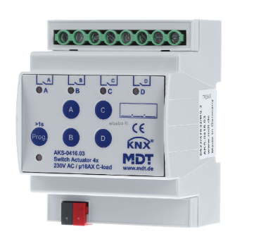 MDT AKS-0416.03 Attuatore di commutazione 4 volte per automazione domestica KNX AKS-0416.03