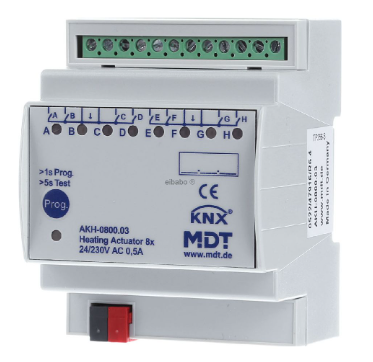 MDT AKH-0800.03 Attuatore riscaldamento 8 volte, 24-230 V CA per automazione domestica KNX AKH-0800.03