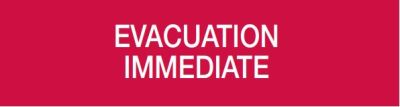 COOPER CSA FIRE CSA08671W 55XX SERIES WORDING “EVACUATION IMMEDIATE”