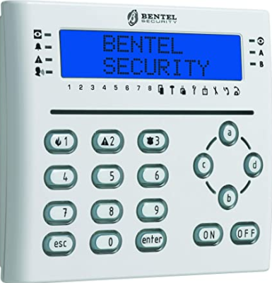BENTEL ABSOLUTA T-WHITE White LCD keyboard with proximity reader and 3 programmable I/O terminals