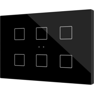 ZENNIO ZVIFXLX6A Flat XL X6. Pulsante capacitivo - 6 tasti - Nero