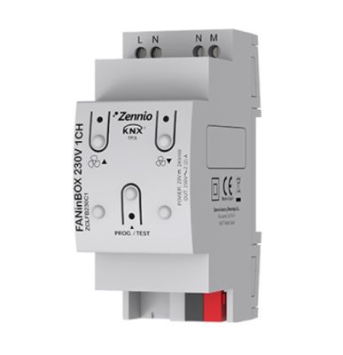 ZENNIO ZCLFB230C1 FANinBOX 230V 1CH - Controllore per ventilatori a soffitto alimentati a 230 VAC