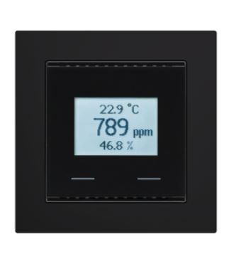 ELSNER 70974 70974 KNX VOC/TH-UP Touch CH Raum-Controller, Mischgas/Temperatur/Feuchte, nero