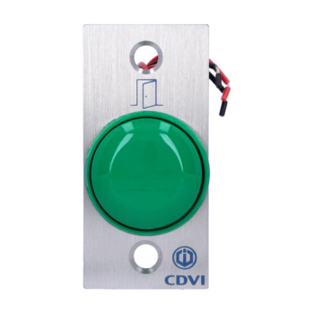 CDVI BPNONFCHOCCAB Pulsante a fungo cablato in metallo colore verde antivandalo con pannello in acciaio 38mm