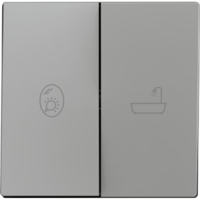 ZENNIO 830004406 ZS55. Double switch cover 55x55 mm - Silver - Cust