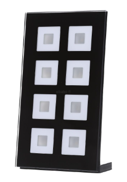 MDT BE-GTT8S.01 Pulsante KNX in vetro 8 canali plus con sensore di temperatura, nero BE-GTT8S.01