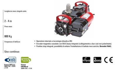 FAAC 108725 S800H SBW 180° ENC Swing Gate Underground Motor Actuator 