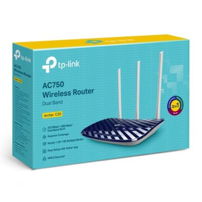 TP LINK ARCHER C20 AC750 DUAL BAND WIRELESS ROUTER
