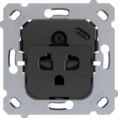 ZENNIO ZS55IEUA1US ZS55. Euro-American socket insert with USB C - scr