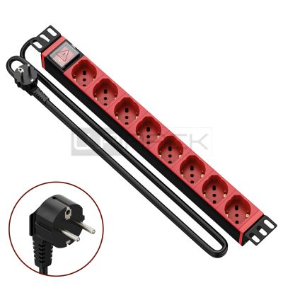 WP RACK WPN-PDU-G01-08/R RACK 19 PDU WITH 8 ITALIAN/SCHUKO RED OUTLETS, SCHUKO PLUG