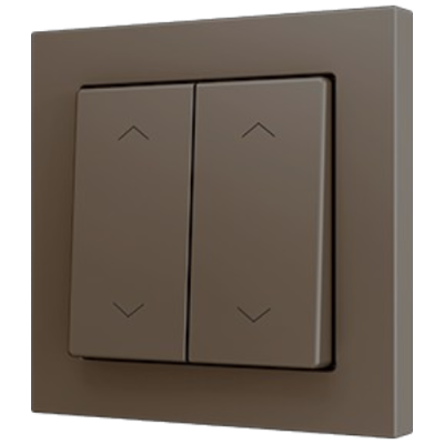 ZENNIO 830004403 ZS55. Double switch cover 55x55 mm - Mocha - Custo