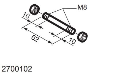 MINGARDI 2700102 Perno anteriore per versioni frangisole / Front pi