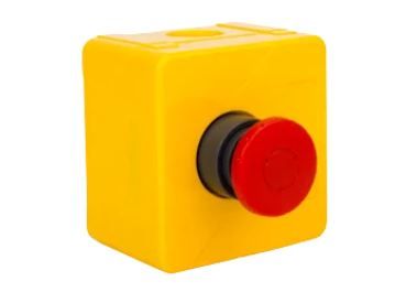 DOMOTIME PBI.ES Outdoor red mushroom EMERGENCY STOP button in yellow box