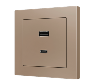 ZENNIO ZS55C2UCAC ZS55. Cover plate for double USB C+A charger 55x55