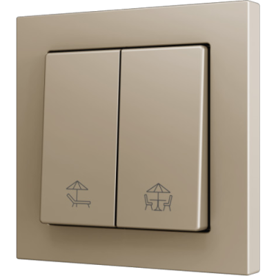 ZENNIO ZS552PB2CC ZS55. Double Soft push button for 2 binary inputs