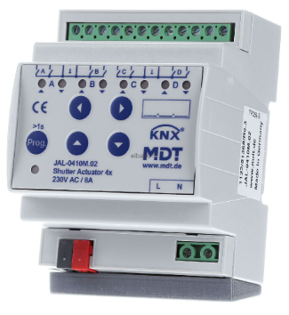 MDT JAL-0410M.02 KNX attuatore per veneziane 4 volte con misurazione del tempo di corsa