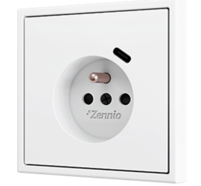 ZENNIO ZS70CF1USMW ZS70. French socket cover with USB C 70x70 mm - Ma