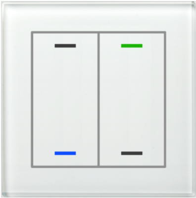 MDT BE-GTL2TW.01 BE-GTL2TW.01: pulsante in vetro II Lite 2 volte, RGBW, bianco
