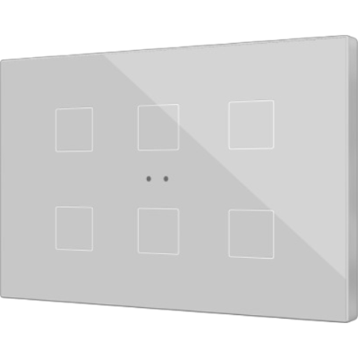 ZENNIO ZVIFXLX6S Flat XL X6. Pulsante capacitivo - 6 tasti - Argento