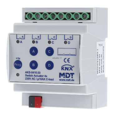 MDT AMI-0416.03 Attuatore di commutazione 4 volte per automazione domestica KNX AKS-0416.03