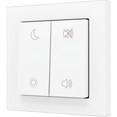 ZENNIO ZS552PB4MWC ZS55. Double Soft push button for 4 binary inputs