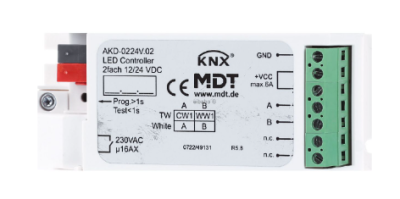 MDT AKD-0224V.02 Controller LED KNX 2 canali per strisce LED (attuatore dimmer LED) AKD-0224V.02