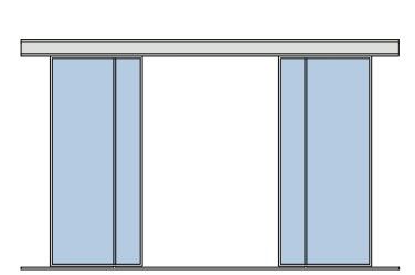 RIB AA90025B SLIDER 200 2 doors. L 1900 mm.
