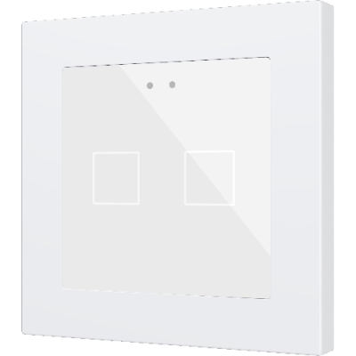 ZENNIO ZVIF55X2V2W Interruttore tattile capacitivo retroilluminato (55 x 55 mm) 2 tasti, bianco